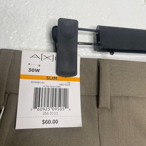 Axist Mens Dress Pants Size 30 Light Brown Slim Workwear Business Pleated - Picture 5 of 15